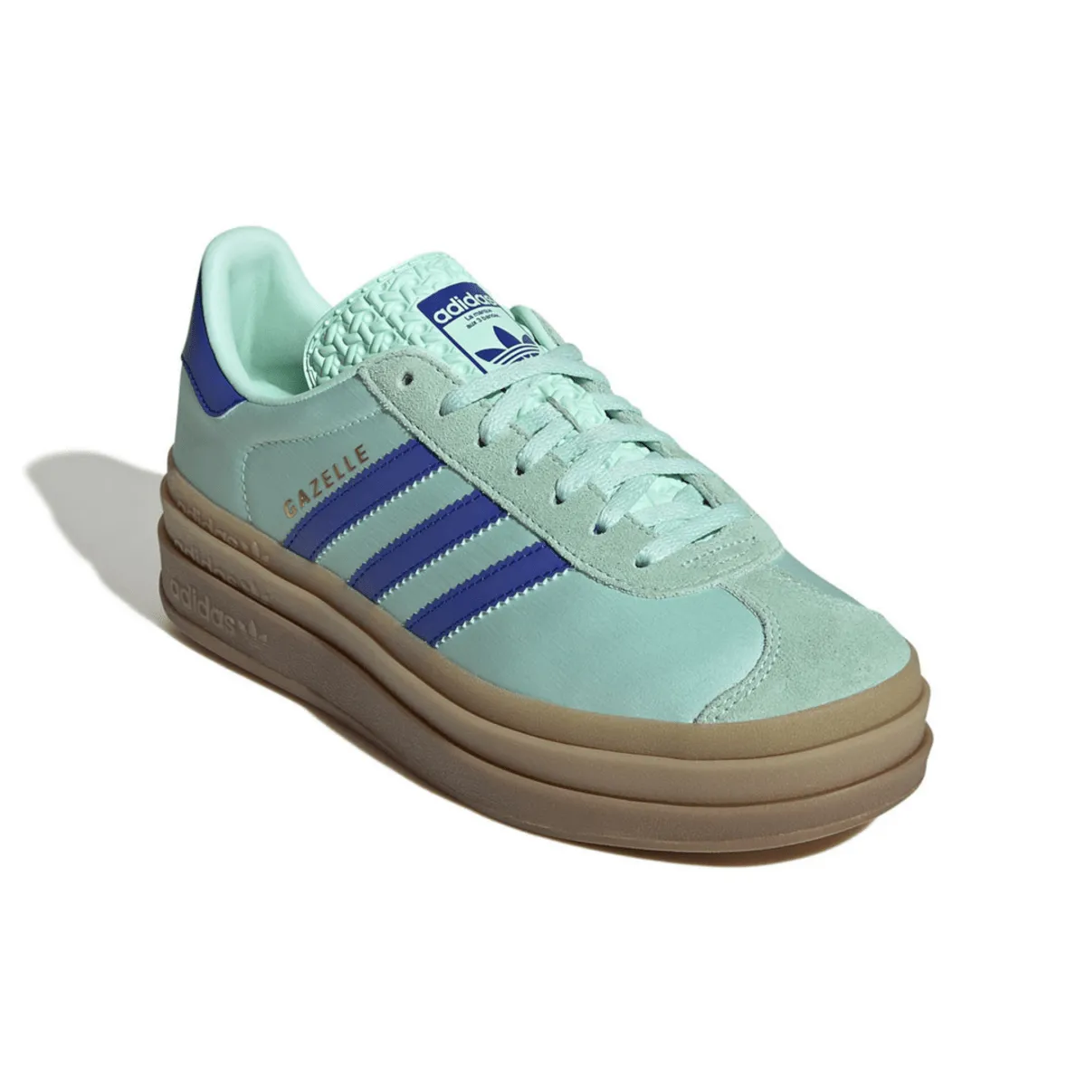 Adidas Women's Gazelle Bold Clear Mint/Lucid Blue/Gold Metallic