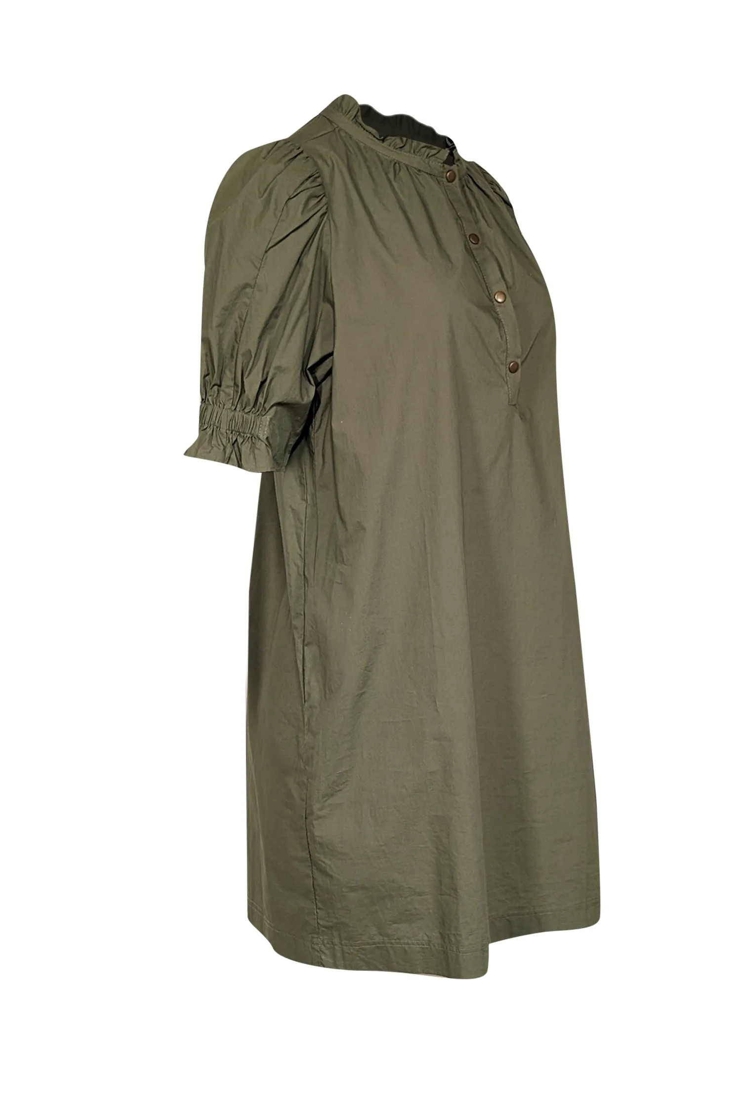 Apiece Apart - Green Cotton Puff Sleeve Mini Dress Sz M