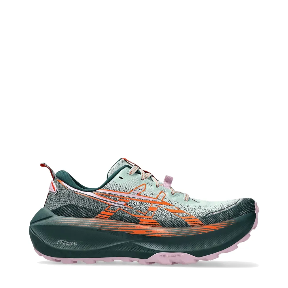 Asics Women's Trabuco 4 Sneaker in Cold Moss/Nova Orange