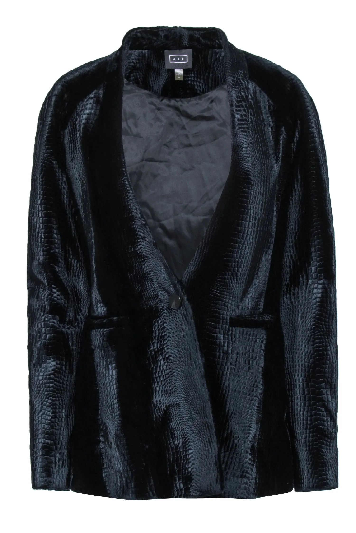 AYR - Navy Textured Velour Blazer Sz 6