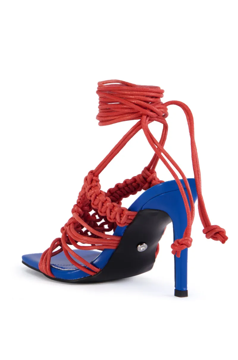 AZALEA WANG CONSTRUCTIVE BLUE COLORBLOCK SANDAL