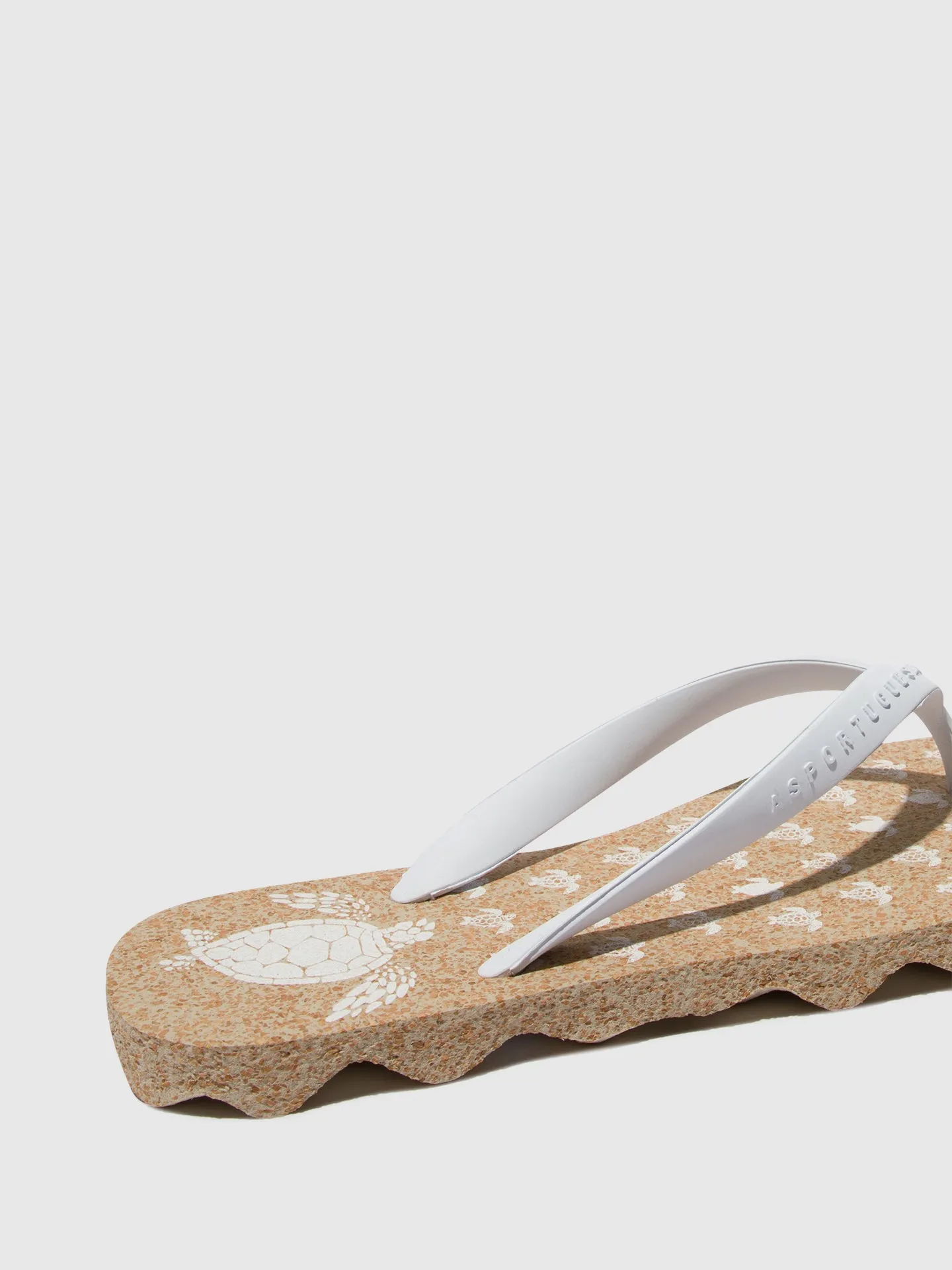 Beach Flip-Flops TURTLE Natural & white strap