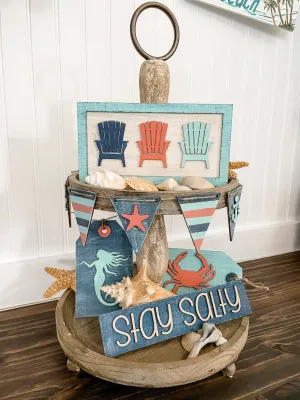 Beachy Stay Salty Tiered Tray Collections P1124