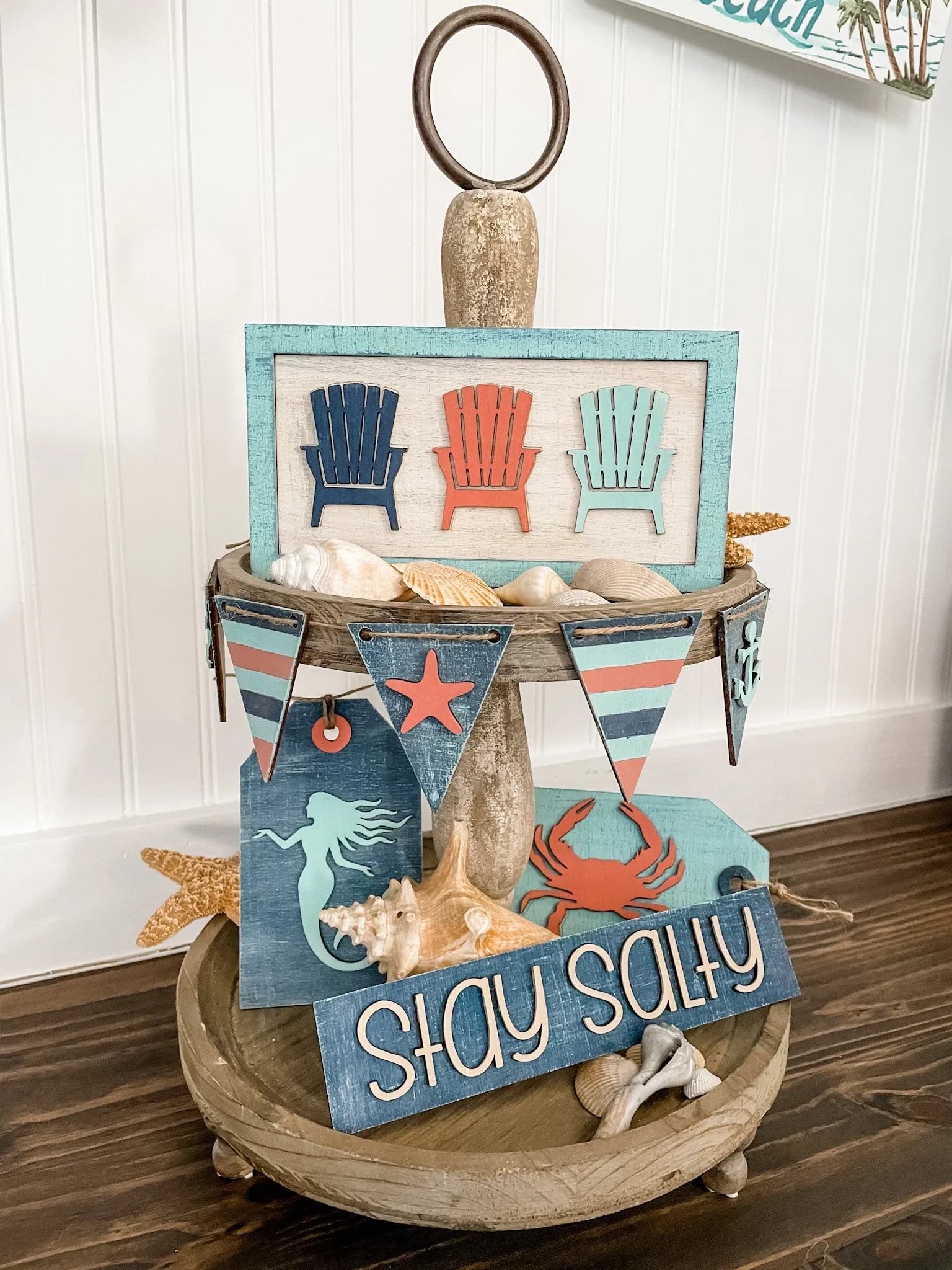 Beachy Stay Salty Tiered Tray Collections P1124