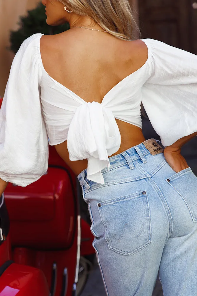Before Your Eyes Crop Top White