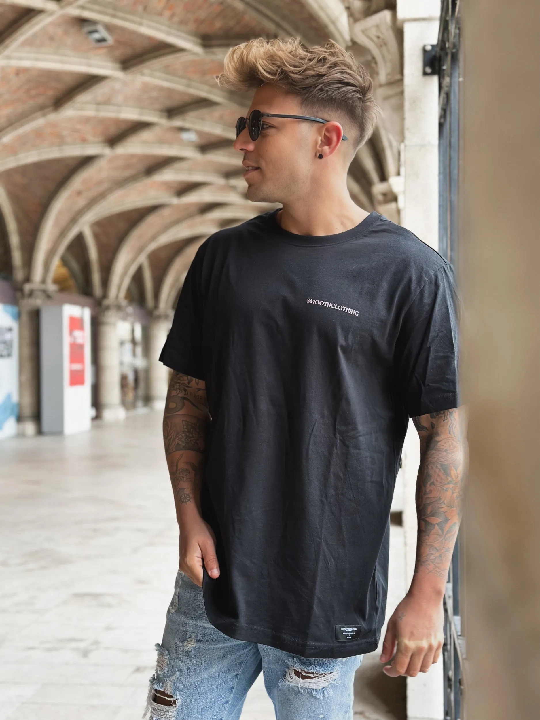 Black T / Smooth Clothing Terra Front Back Men