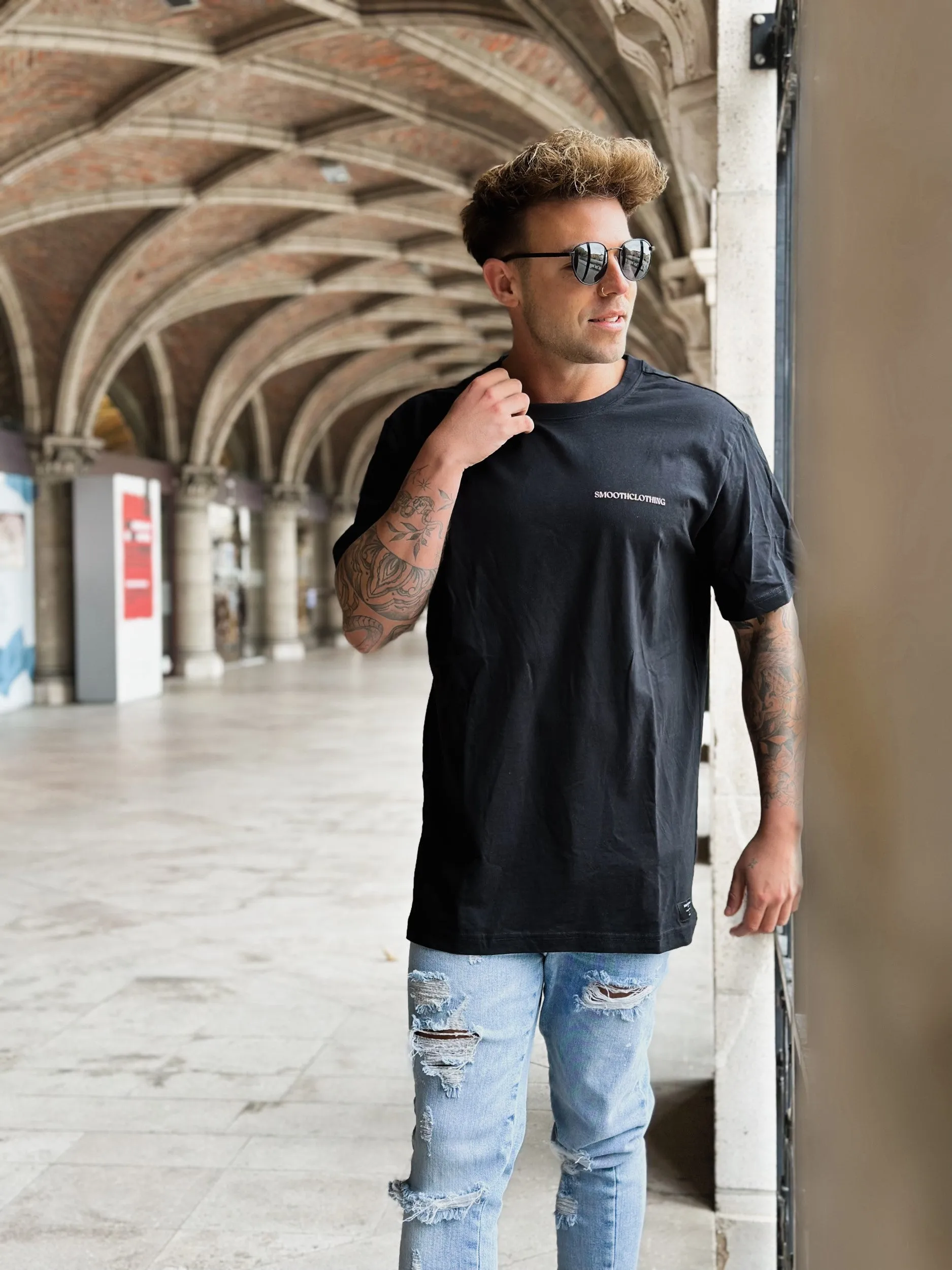 Black T / Smooth Clothing Terra Front Back Men