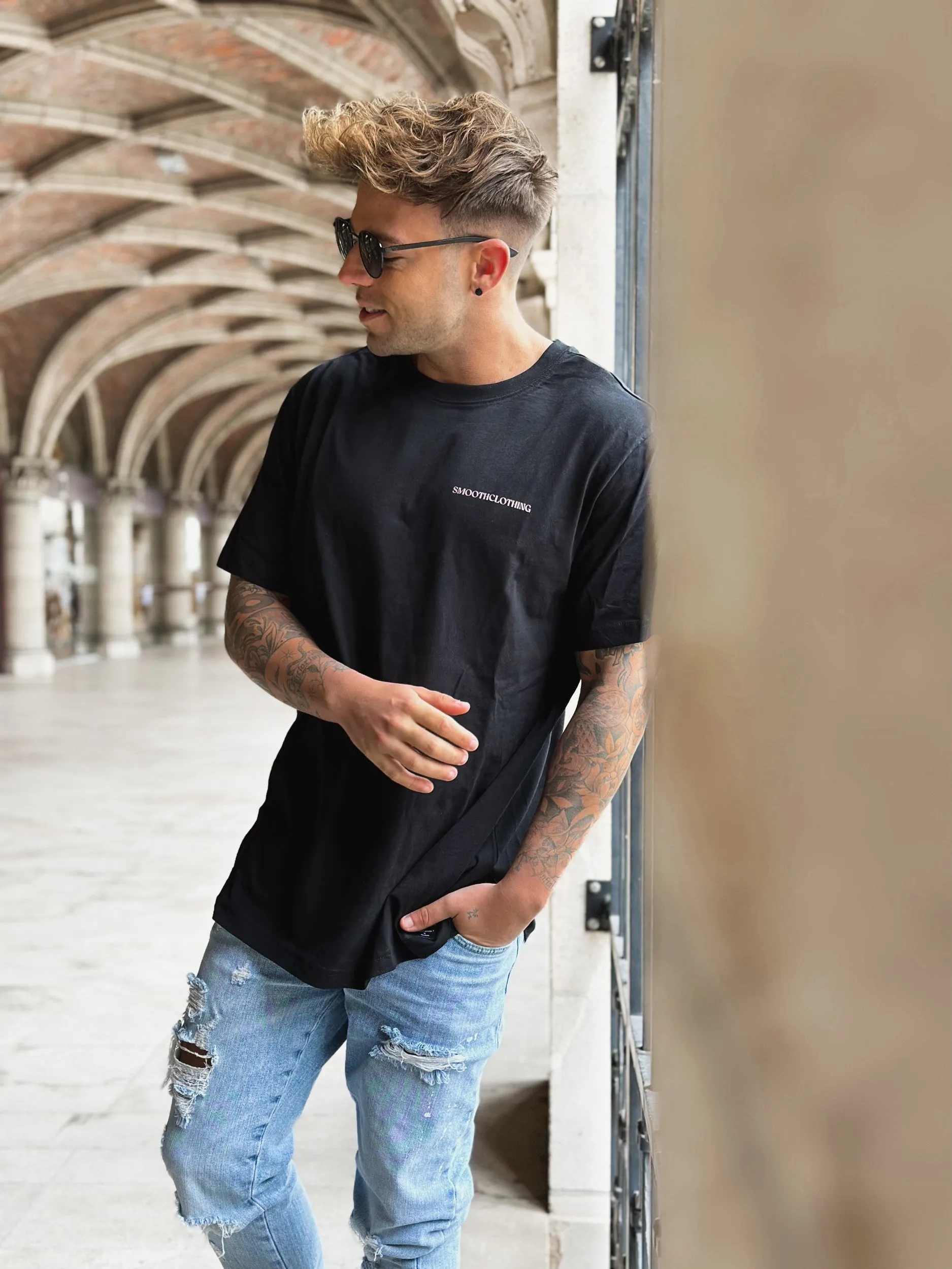 Black T / Smooth Clothing Terra Front Back Men