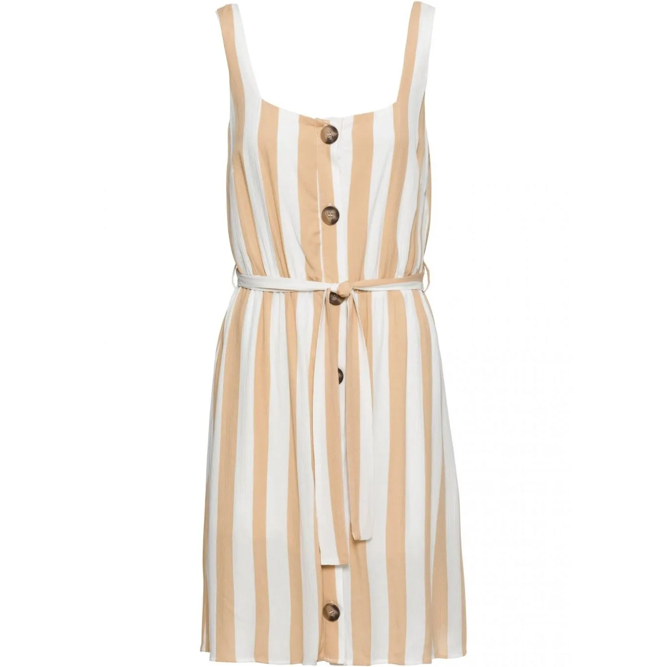 Bodyflirt Ivory Stripped Belted Dress
