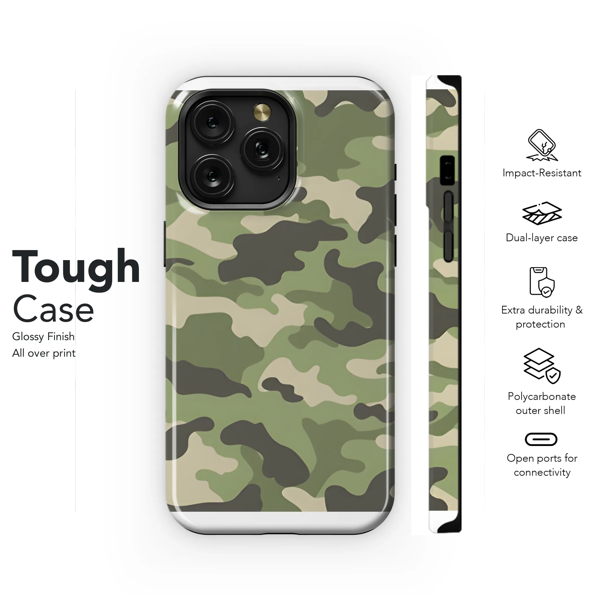 Camouflage Pattern Phone Case iPhone Samsung Cover Pixel 2192