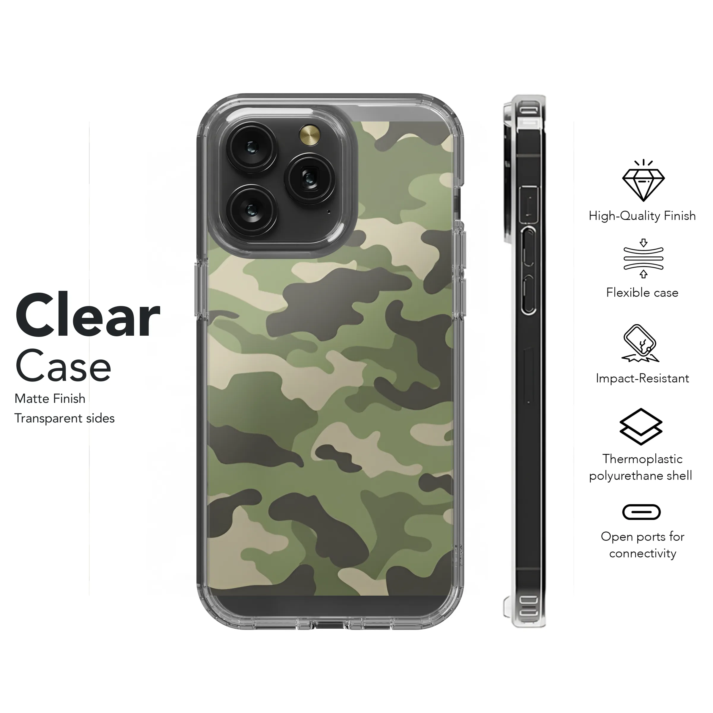 Camouflage Pattern Phone Case iPhone Samsung Cover Pixel 2192