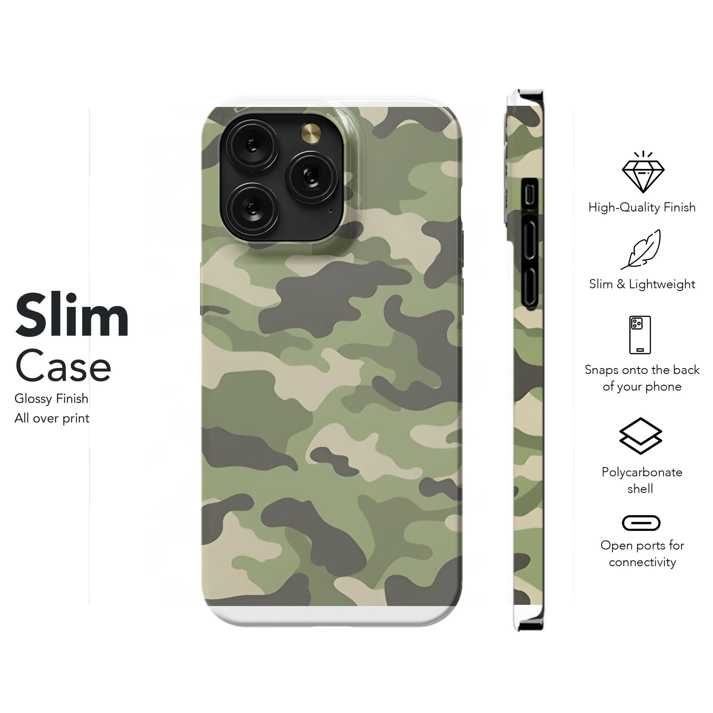 Camouflage Pattern Phone Case iPhone Samsung Cover Pixel 2192
