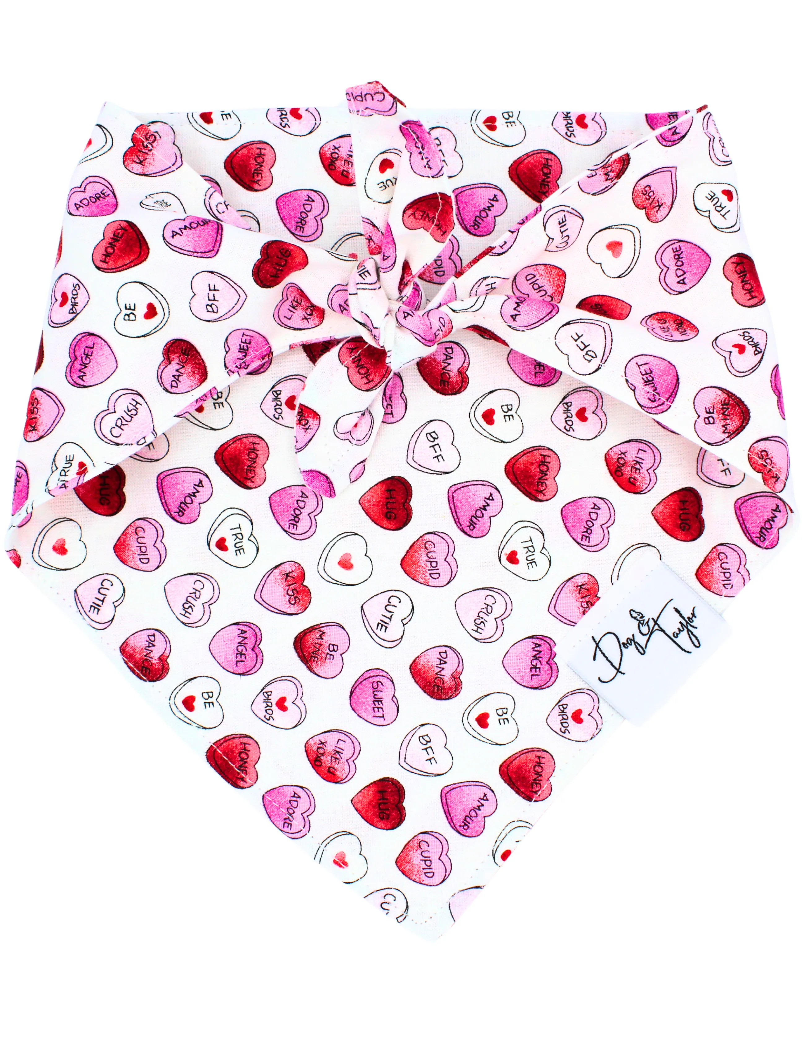 Candy Hearts Dog Bandana