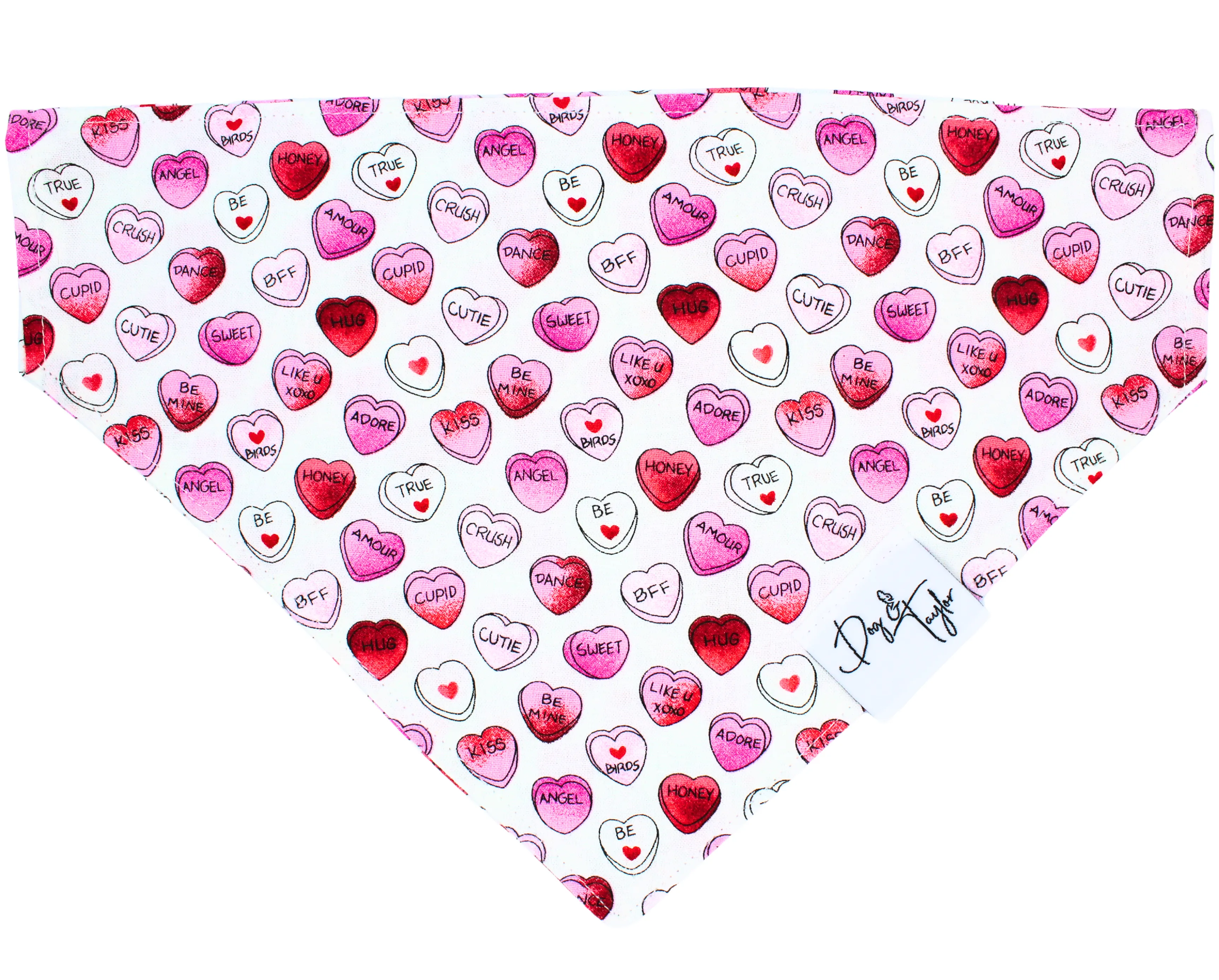 Candy Hearts Dog Bandana
