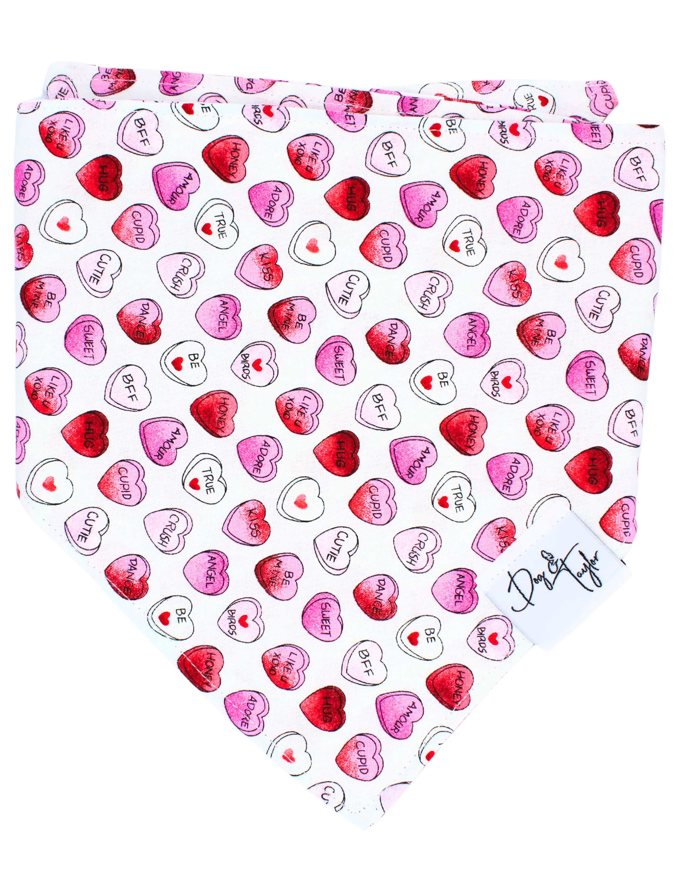 Candy Hearts Dog Bandana