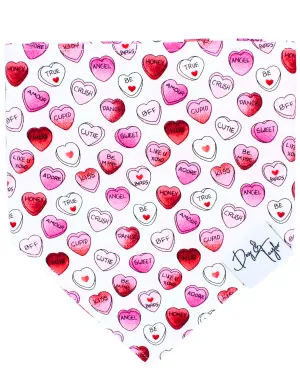 Candy Hearts Dog Bandana