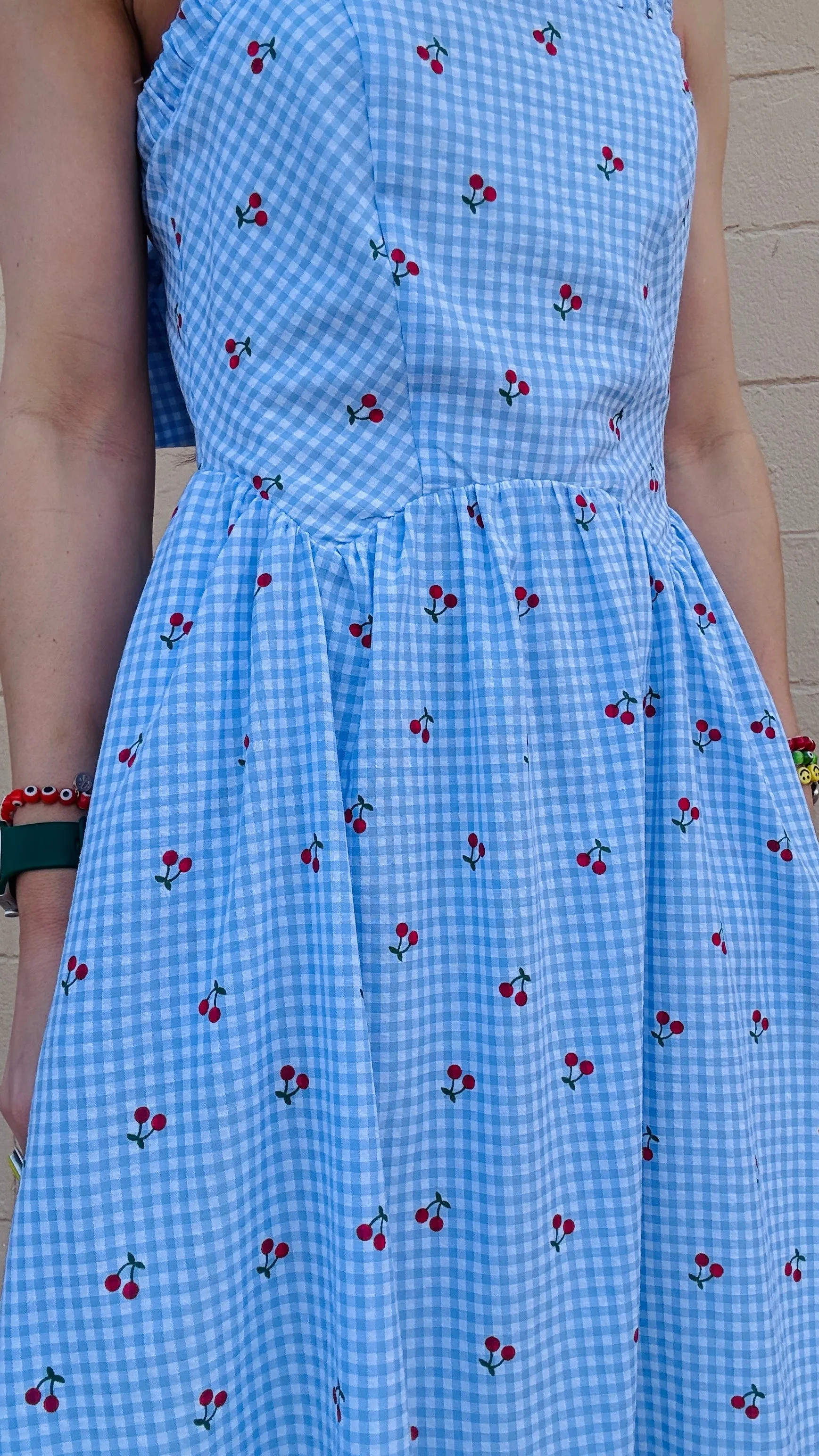 Cherry Blossom Gingham Sundress