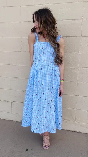 Cherry Blossom Gingham Sundress