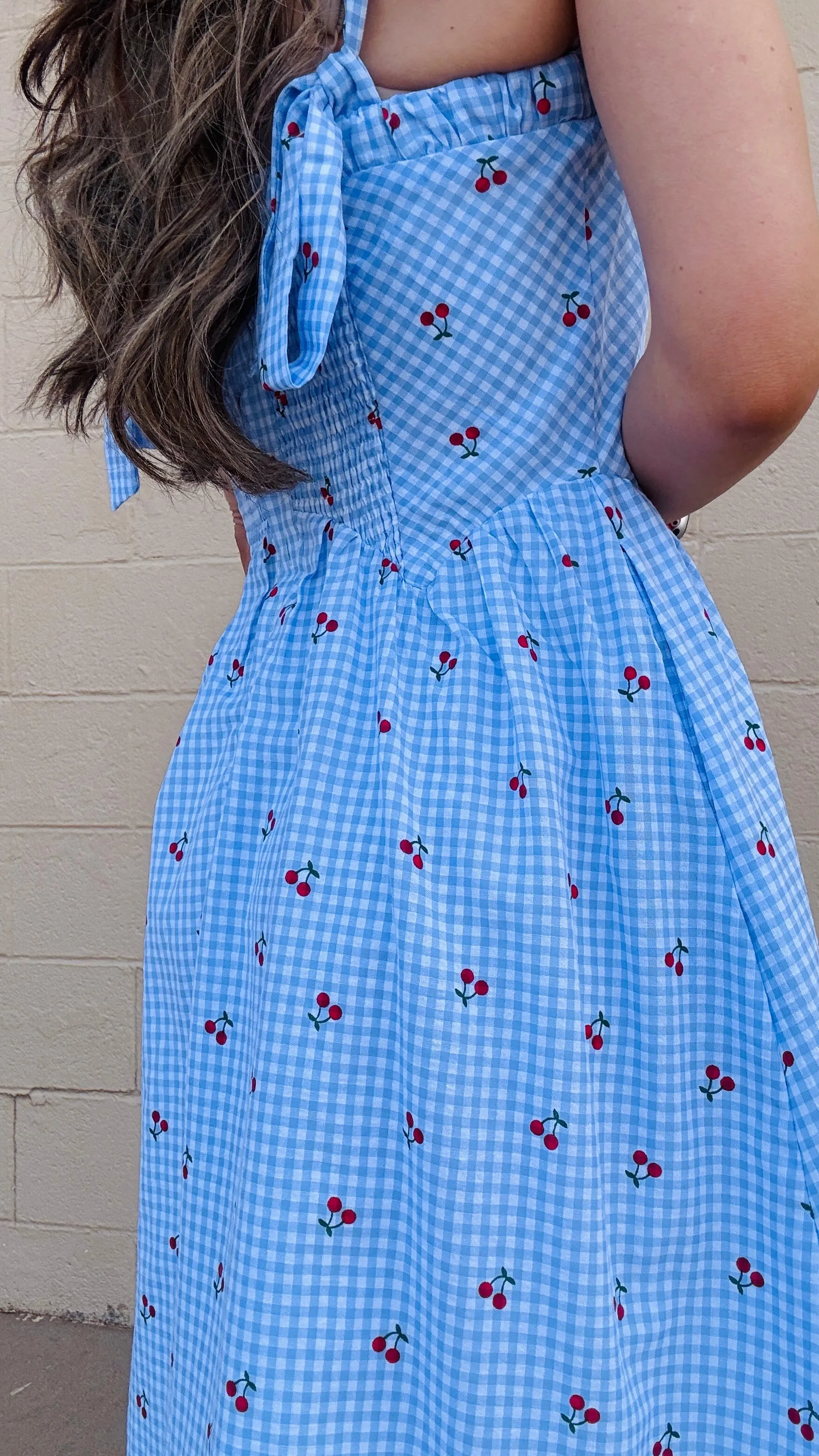Cherry Blossom Gingham Sundress