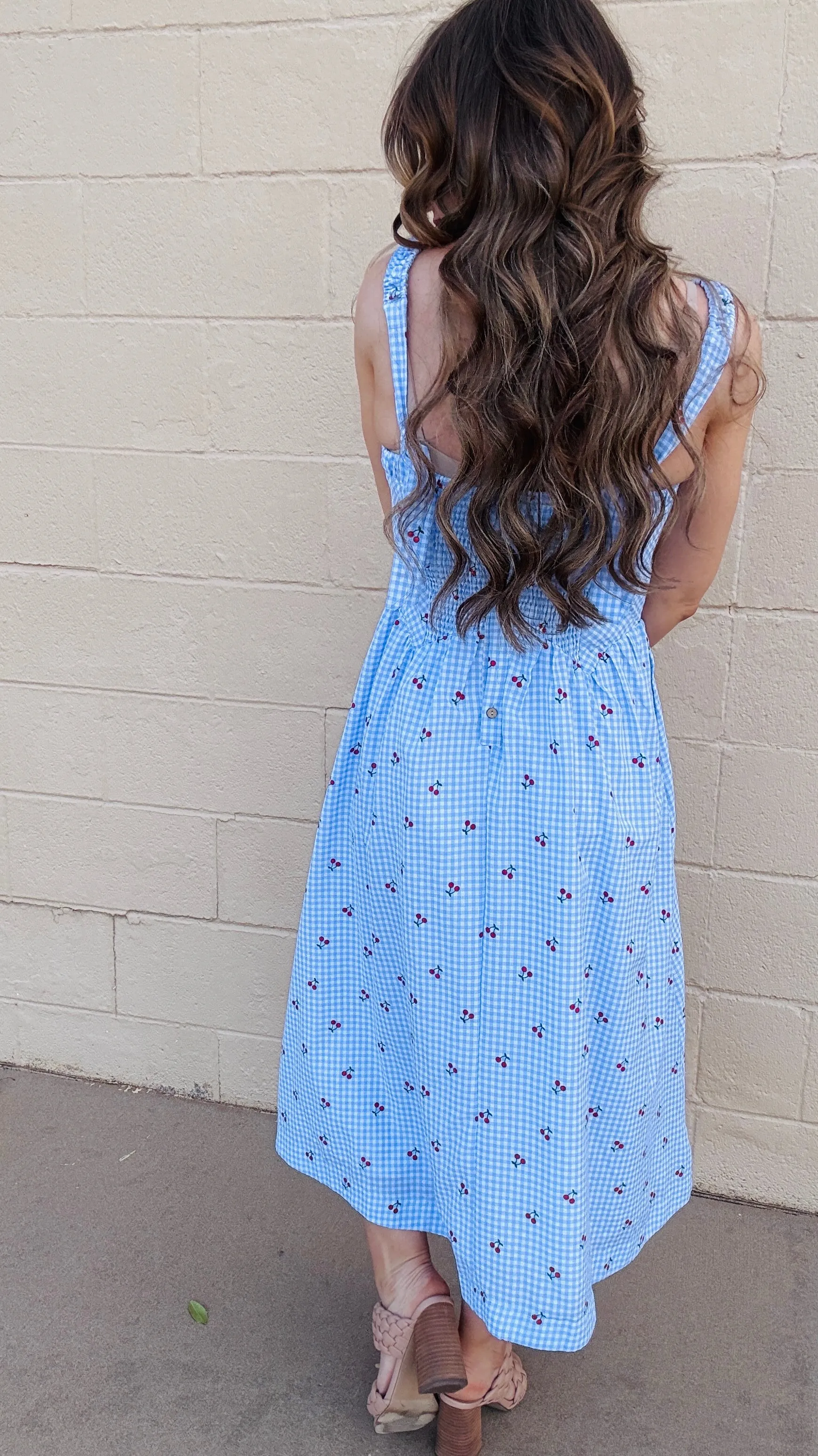 Cherry Blossom Gingham Sundress