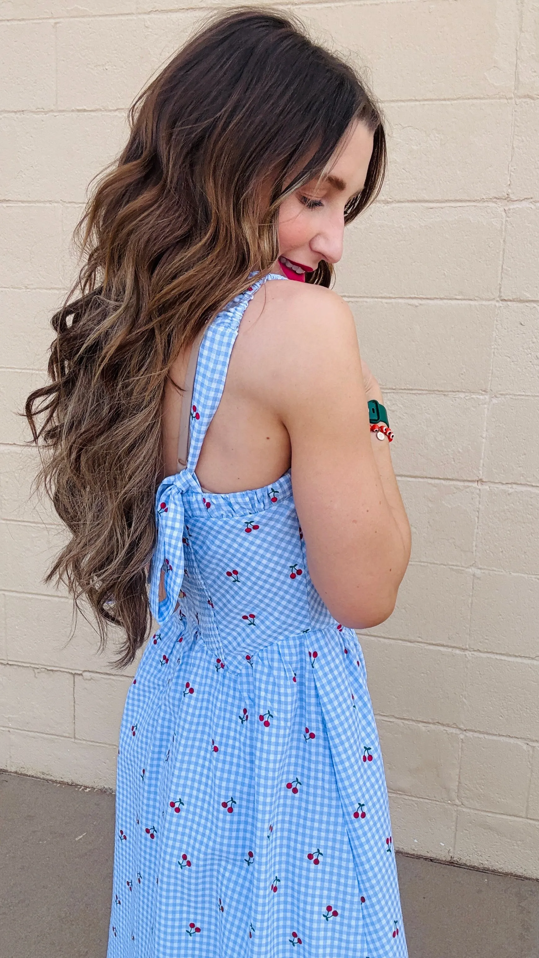 Cherry Blossom Gingham Sundress
