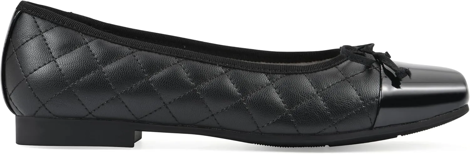 CLIFFS BY WHITE MOUNTAIN Women's Besima Cushioned Quilted Ballet Flat
