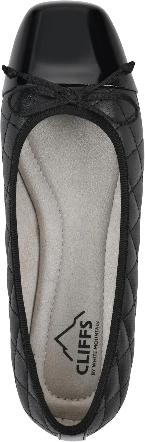CLIFFS BY WHITE MOUNTAIN Women's Besima Cushioned Quilted Ballet Flat
