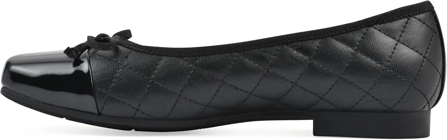 CLIFFS BY WHITE MOUNTAIN Women's Besima Cushioned Quilted Ballet Flat