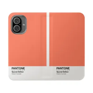 Colorful Flip Cover Phone Case - Pantone Miami Sunset Inspired