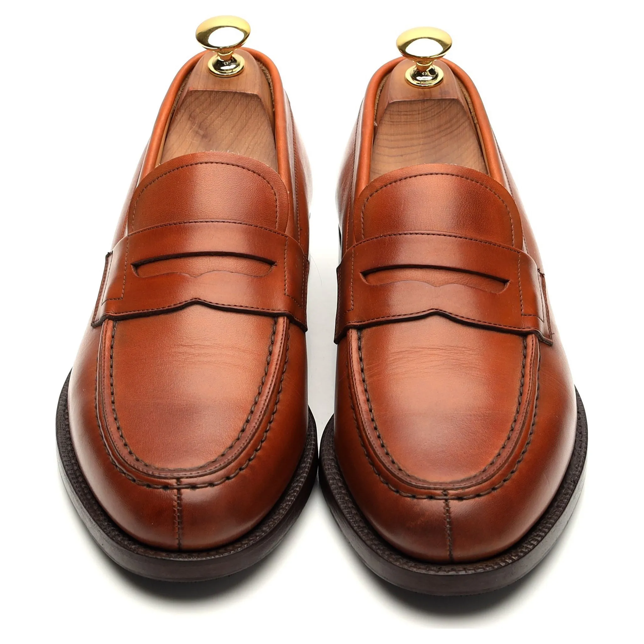 'Darwin' Tan Brown Leather Loafers UK 6.5 F