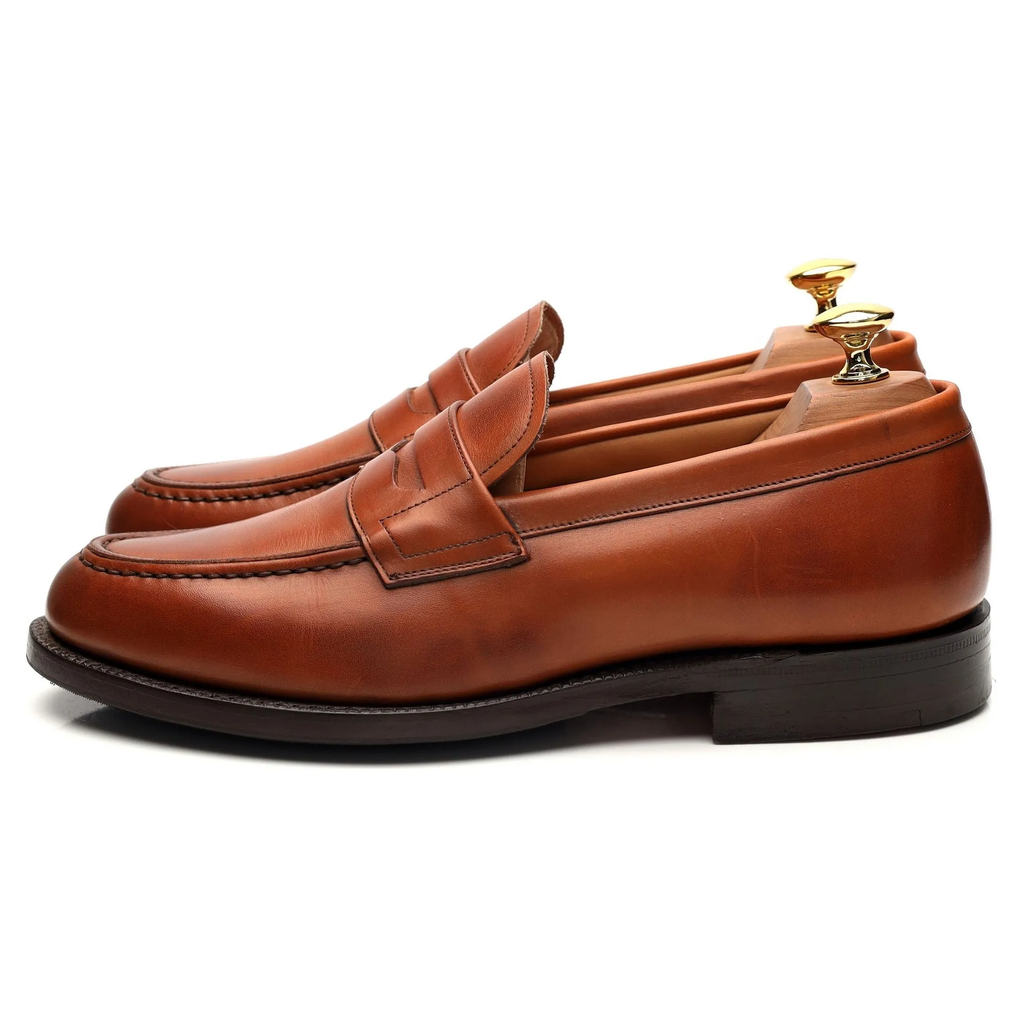 'Darwin' Tan Brown Leather Loafers UK 6.5 F