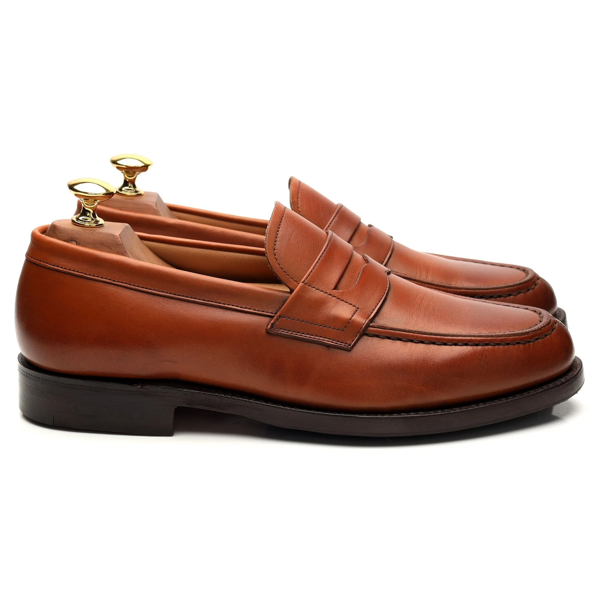 'Darwin' Tan Brown Leather Loafers UK 6.5 F
