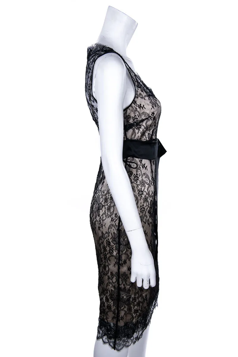 Dolce & Gabbana Black Lace Overlay Dress Size S