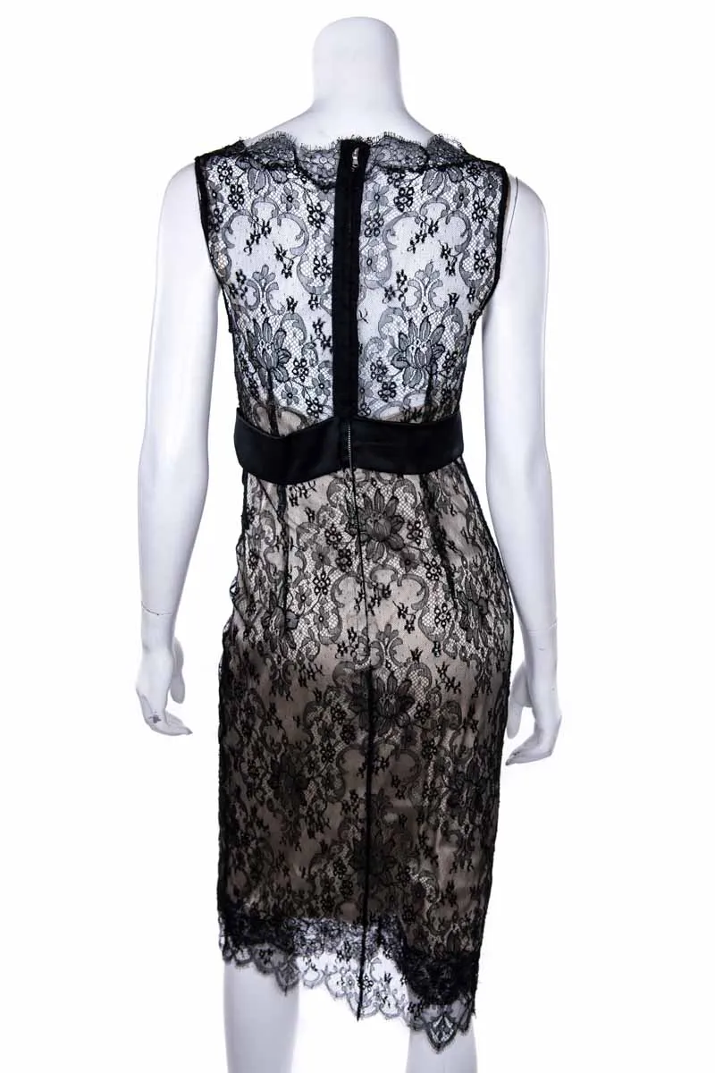 Dolce & Gabbana Black Lace Overlay Dress Size S