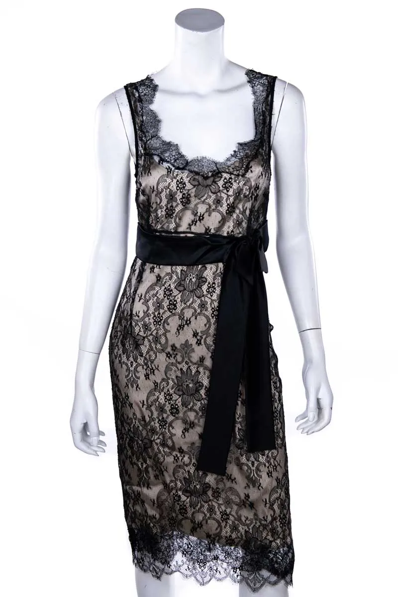 Dolce & Gabbana Black Lace Overlay Dress Size S