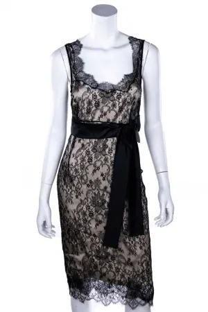 Dolce & Gabbana Black Lace Overlay Dress Size S