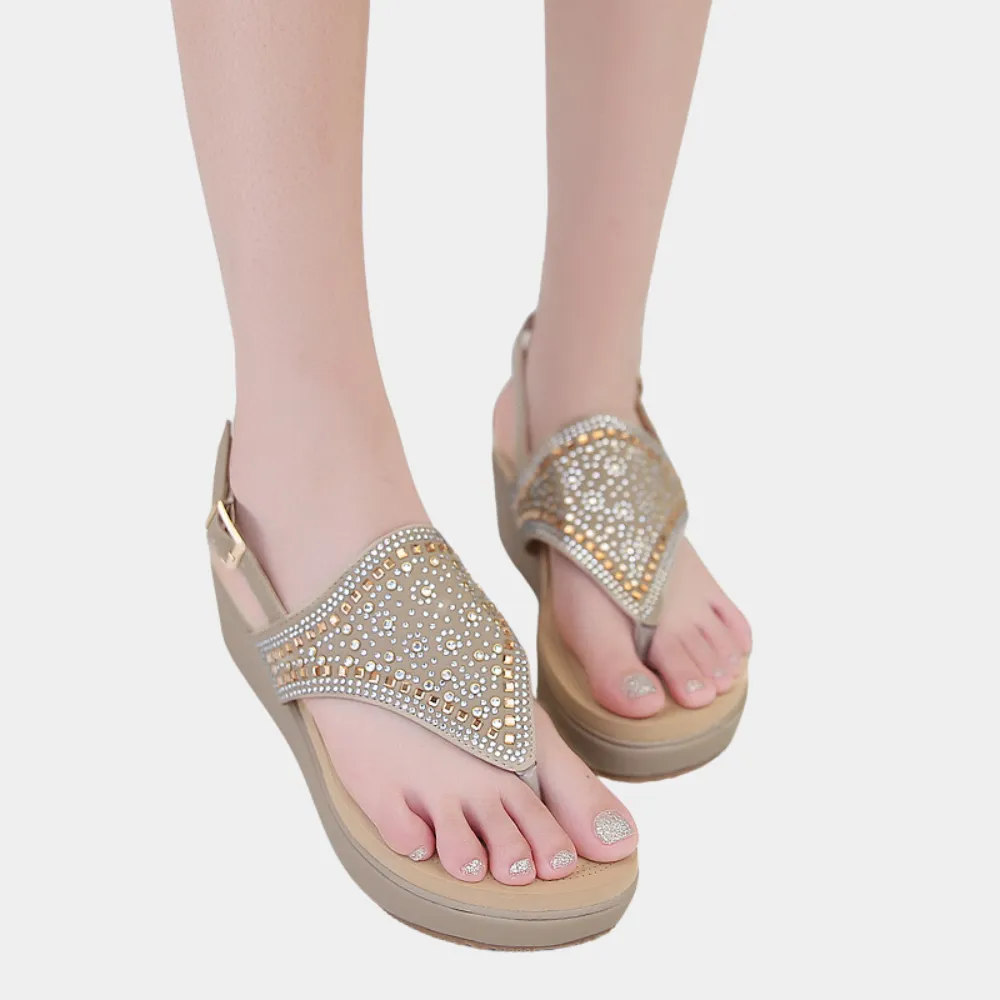 Flip-flops til kvinder med pink glitter