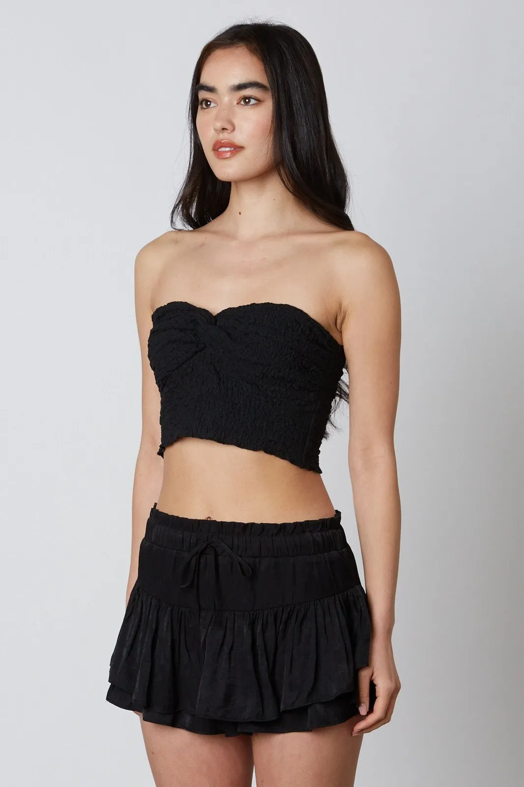 Hanna Black Ruffle Skort