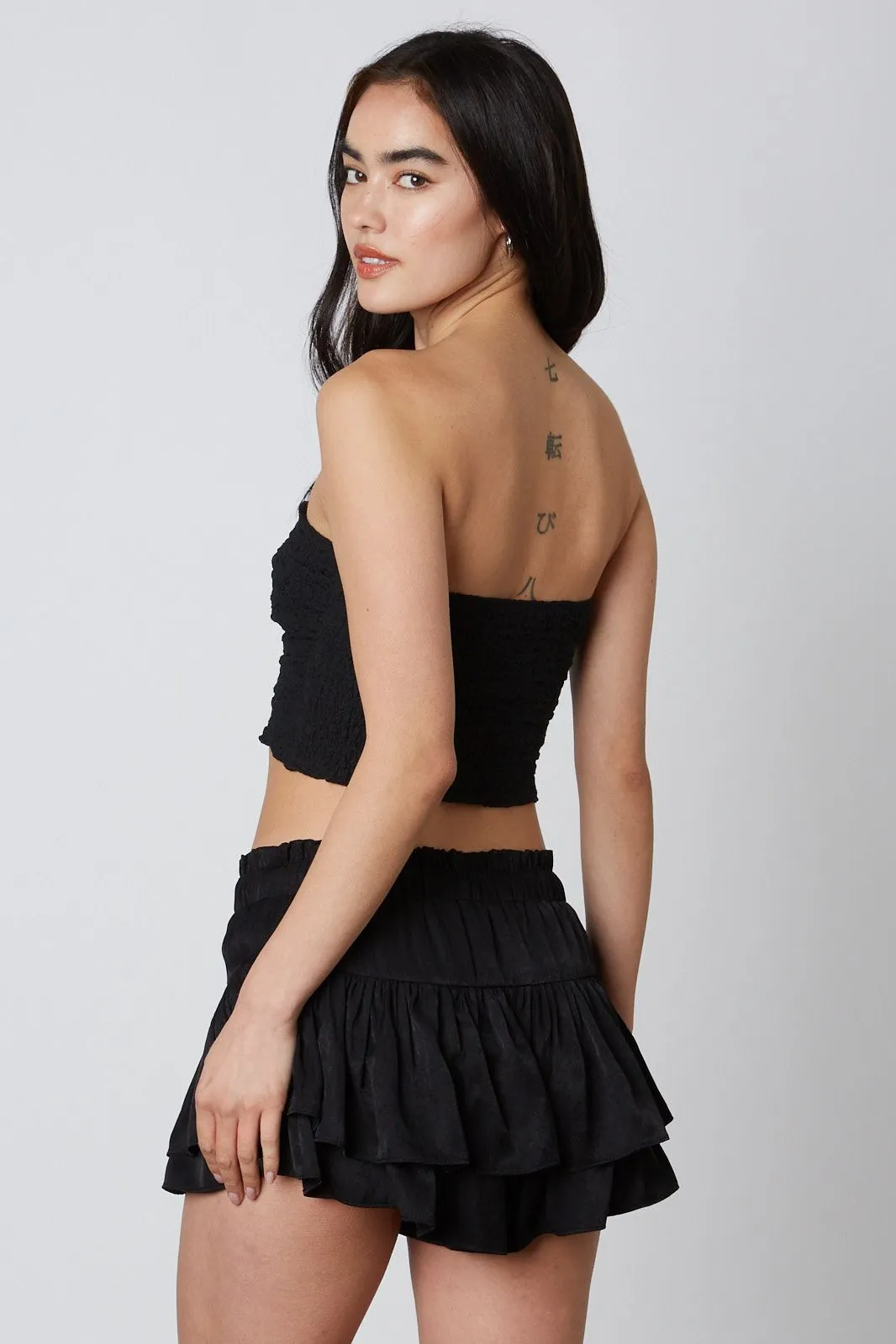 Hanna Black Ruffle Skort