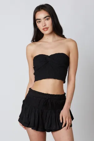 Hanna Black Ruffle Skort
