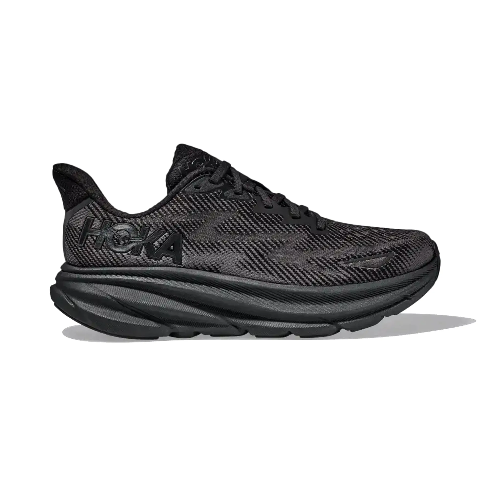 HOKA WOMEN'S RUNNING SHOES CLIFTON 9 BLACK/BLACK