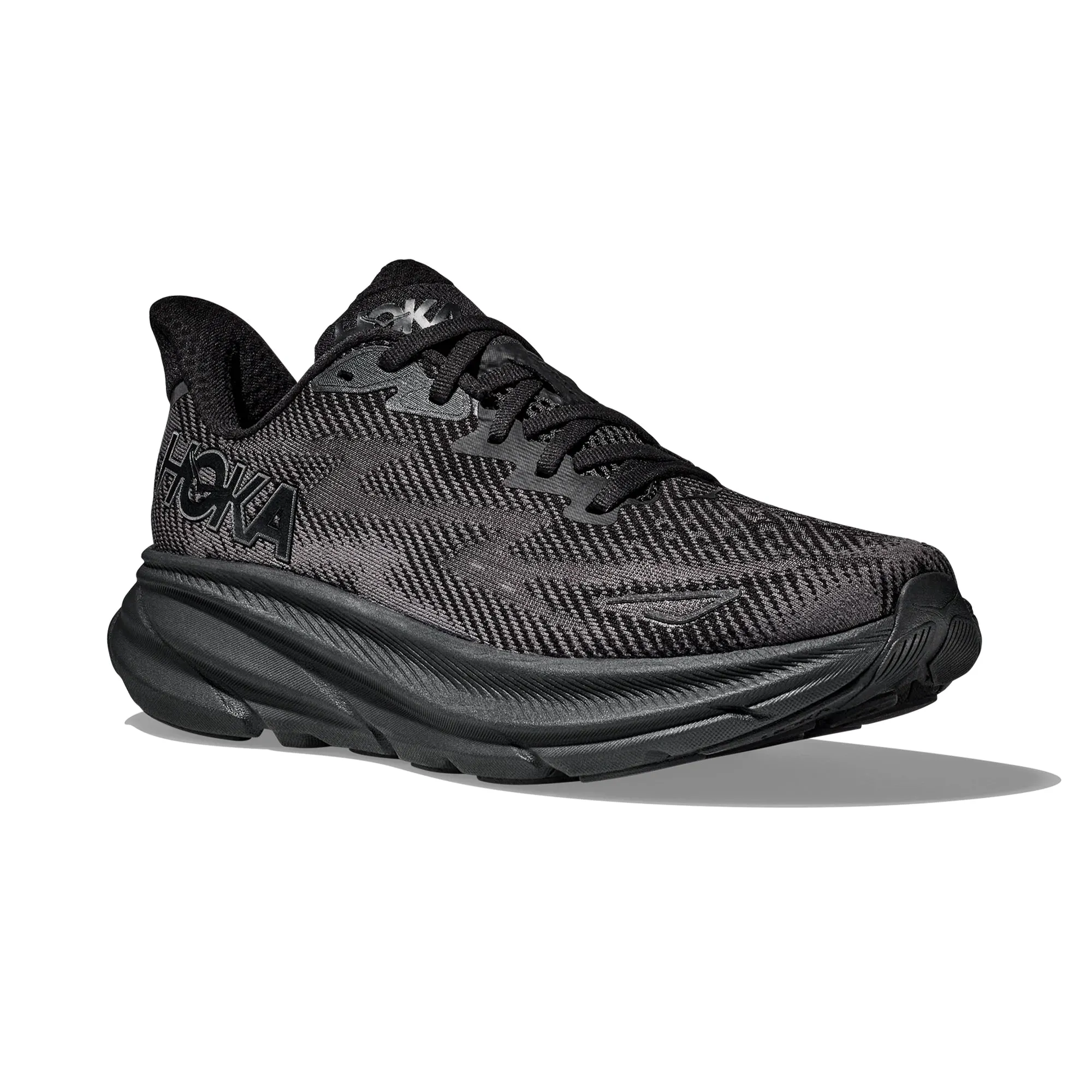 HOKA WOMEN'S RUNNING SHOES CLIFTON 9 BLACK/BLACK