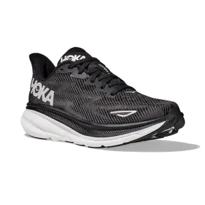 HOKA WOMEN'S RUNNING SHOES CLIFTON 9 BLACK/WHITE
