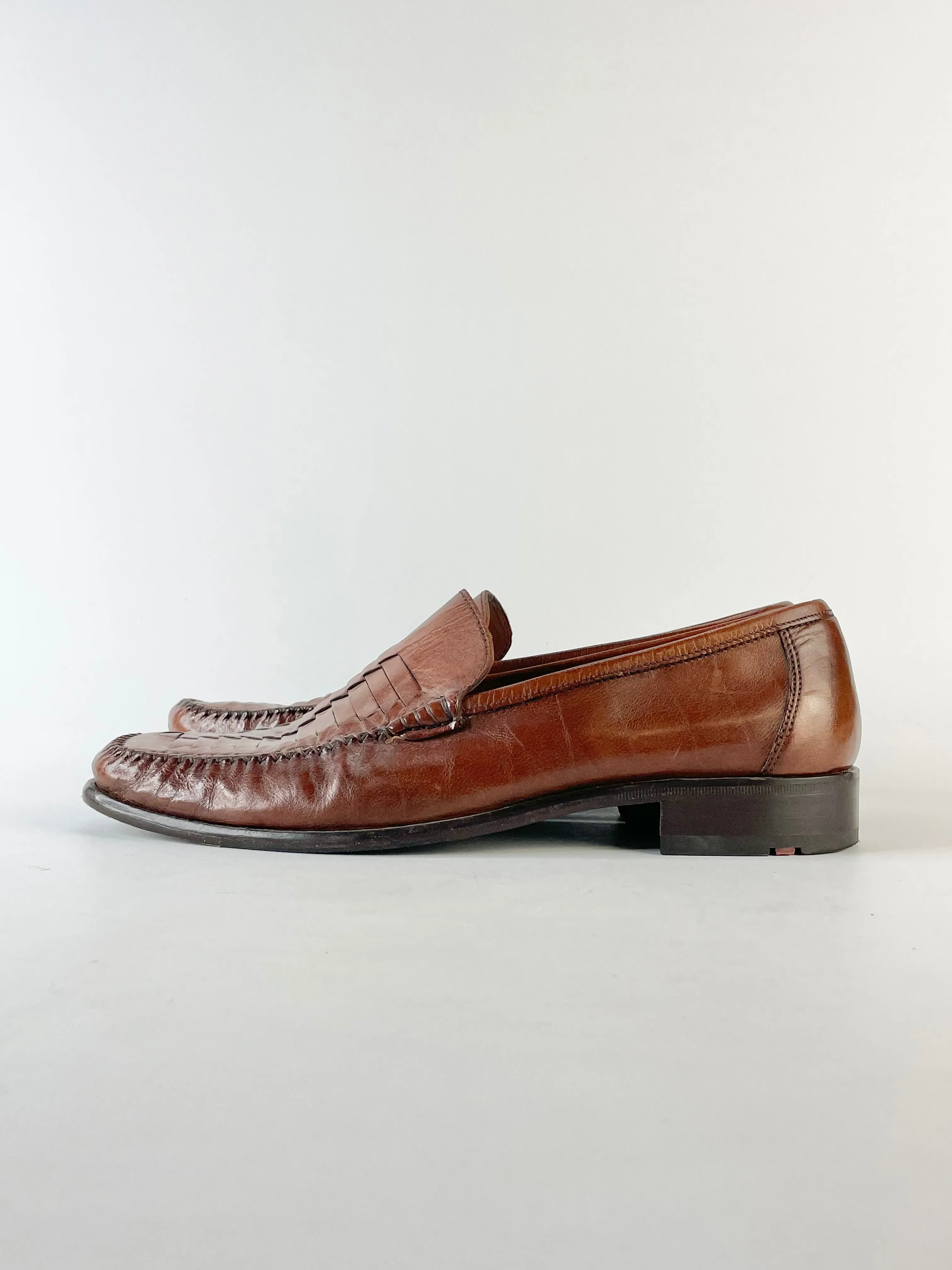 Lloyd Brown Leather Evandro Slip Ons - EU42