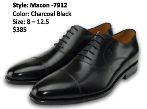 MACON OXFORD CAP TOE CHARCOAL BLACK