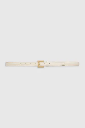 Nicola Belt Bone Crinkled Patent