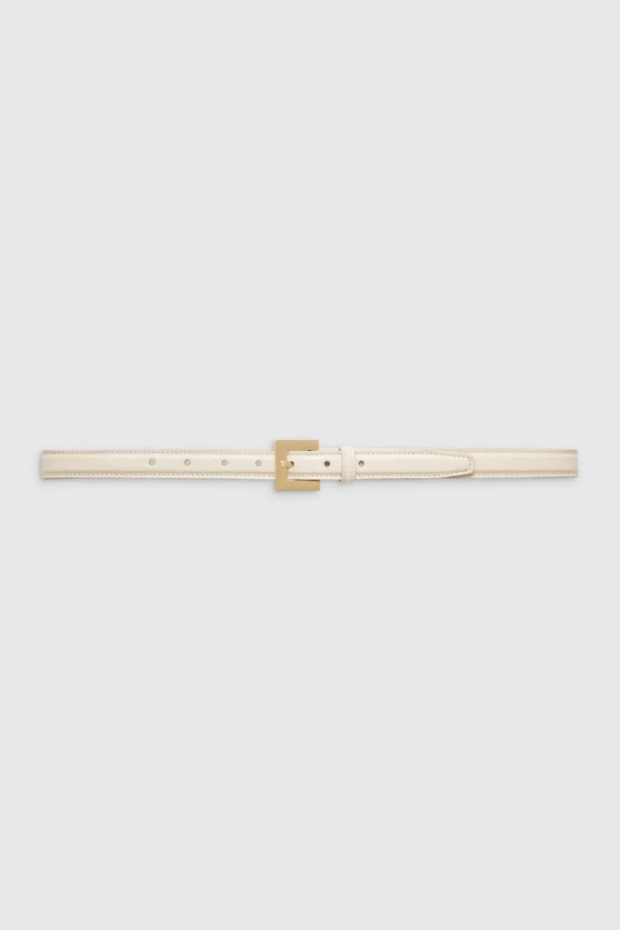 Nicola Belt Bone Crinkled Patent