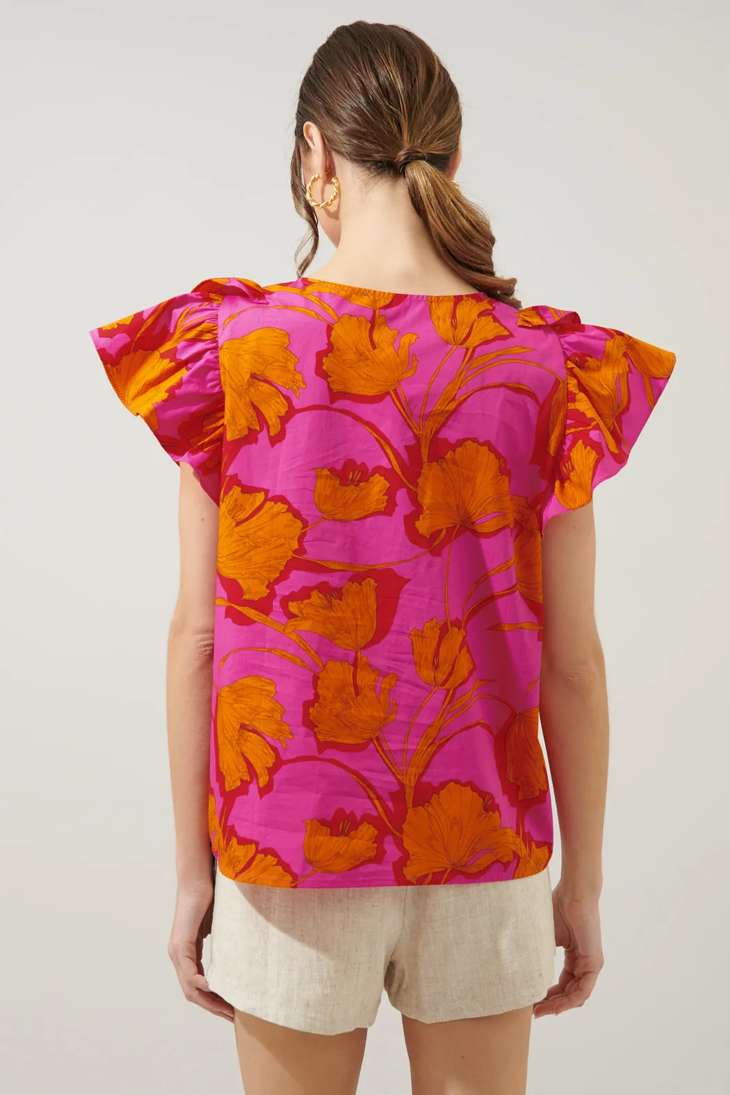 Passion Punch Dazed Ruffle Henley Blouse