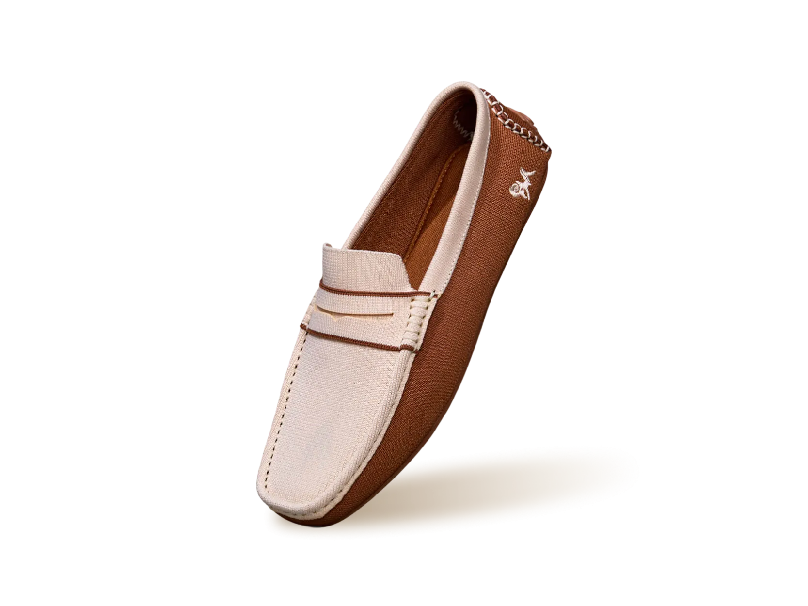 ReLive Knit Color Block Loafers : Beige/Brown