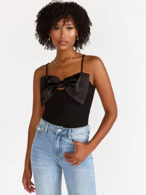 Sleeveless Satin Bow Front Bodysuit - Fore Collection